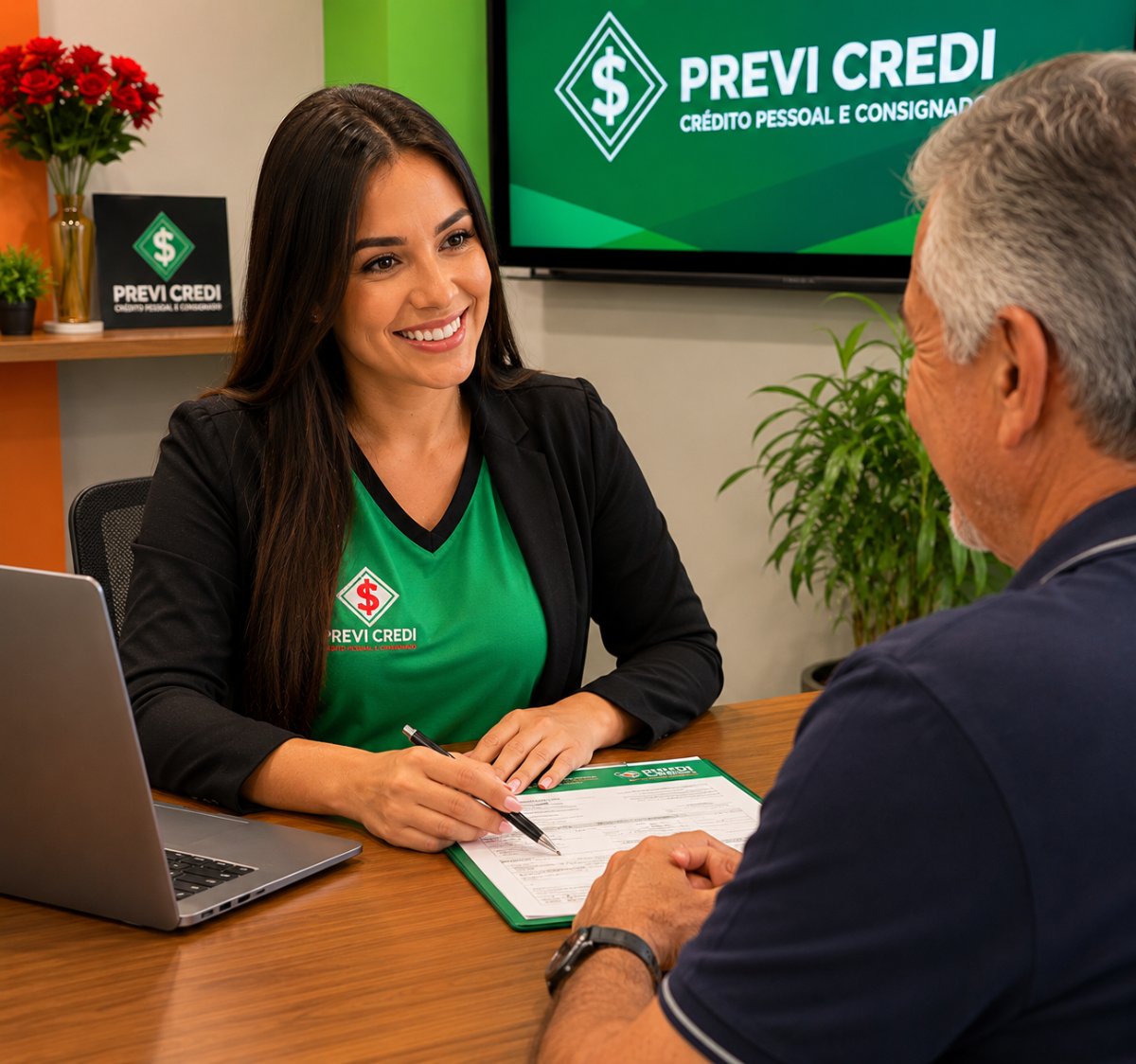 Equipe de atendimento da Previ Credi em Corumbá-MS